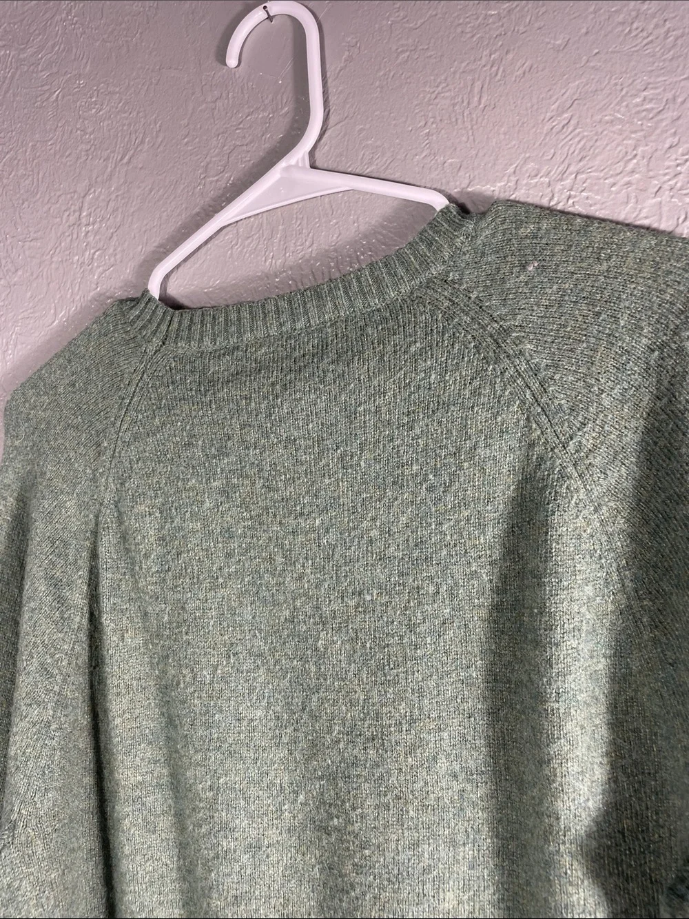 J Crew Sweater Mens M Sage Green Lambswool Blend Crewneck Pullover Knit